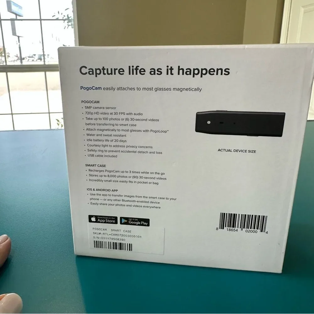 PogoCam Wearable Camera by PogoTec new in box Eye Glasses Video Camera